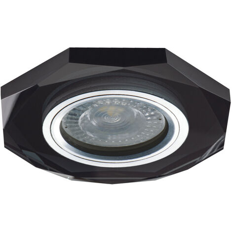 Kanlux OCT-B portafaretto in vetro forma ottagonale colore nero per lampadina GX5.3 - GU10- 26715