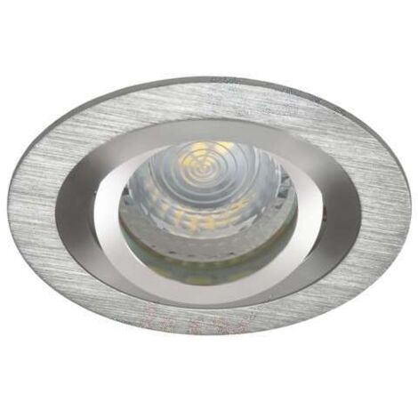 Kanlux – Plafonnier encastrable orientable en aluminium brossé – Réglable 30° – Compatible ampoules MR16 – Installation facile dans espaces confinés