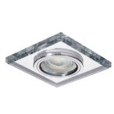 Kanlux – Plafonnier encastré carré 90x90mm – Verre argent – Compatible GU5.3 et GU10 – IP20 pour espaces intérieurs – Installation facile