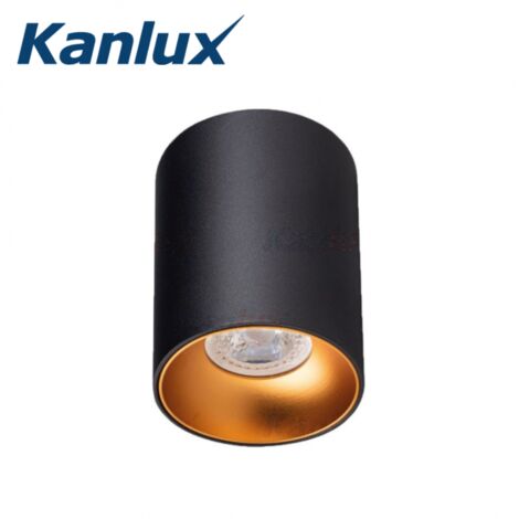Kanlux – Plafonnier RITI GU10 – Aluminium noir/or – Installation en saillie – Ø85mm – IP20 pour usage intérieur