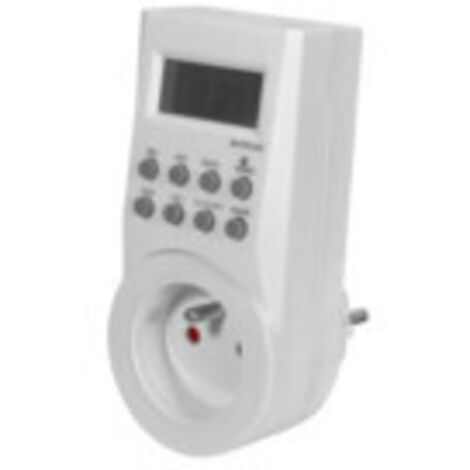 Kanlux – Programmateur numérique prise 10 programmes – Puissance 3600W – Courant 16A – Tension 220-240V – Installation sans outils