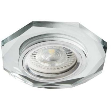 Kanlux – Spot encastrable en verre argent – Ø60-65mm – GU10/MR16 – Installation rapide dans plafonds – IP20 – 10W – Pour salon, cuisine, bureau