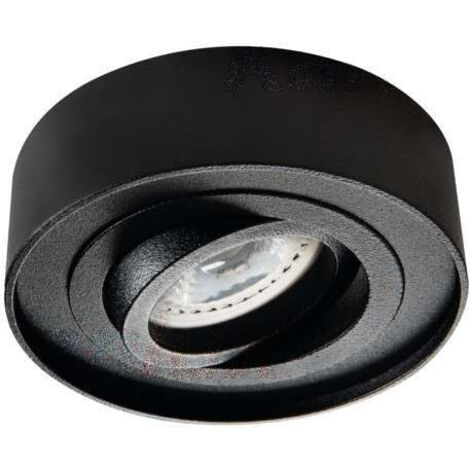 Kanlux – Spot encastrable rond noir 98mm – Orientable 30° – Alliage aluminium – Installation rapide dans plafonds suspendus