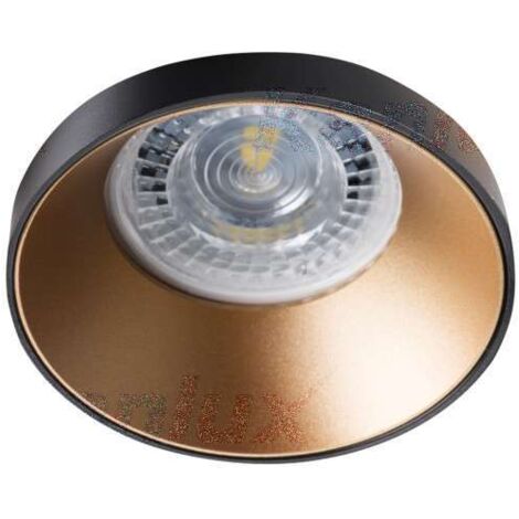 Kanlux – Spot encastrable plafond rond 75mm – Aluminium noir et or – Culot GU10/MR16 – Installation encastrée rapide – IP20 pour intérieur