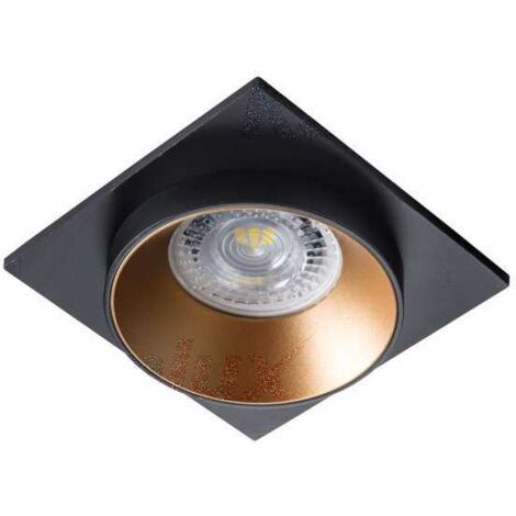 Kanlux – Spot encastré carré en aluminium noir/or – Compatible GU10/MR16 – Diamètre de perçage 68mm – Puissance 35W – Usage intérieur