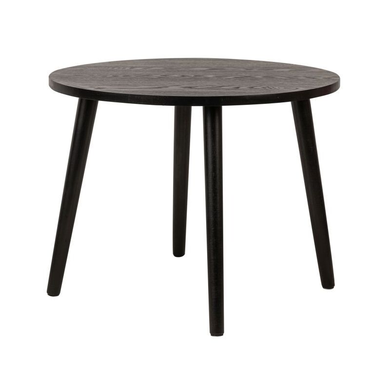 Loungitude - Table basse ronde kanope en bois - 50 cm - Noir