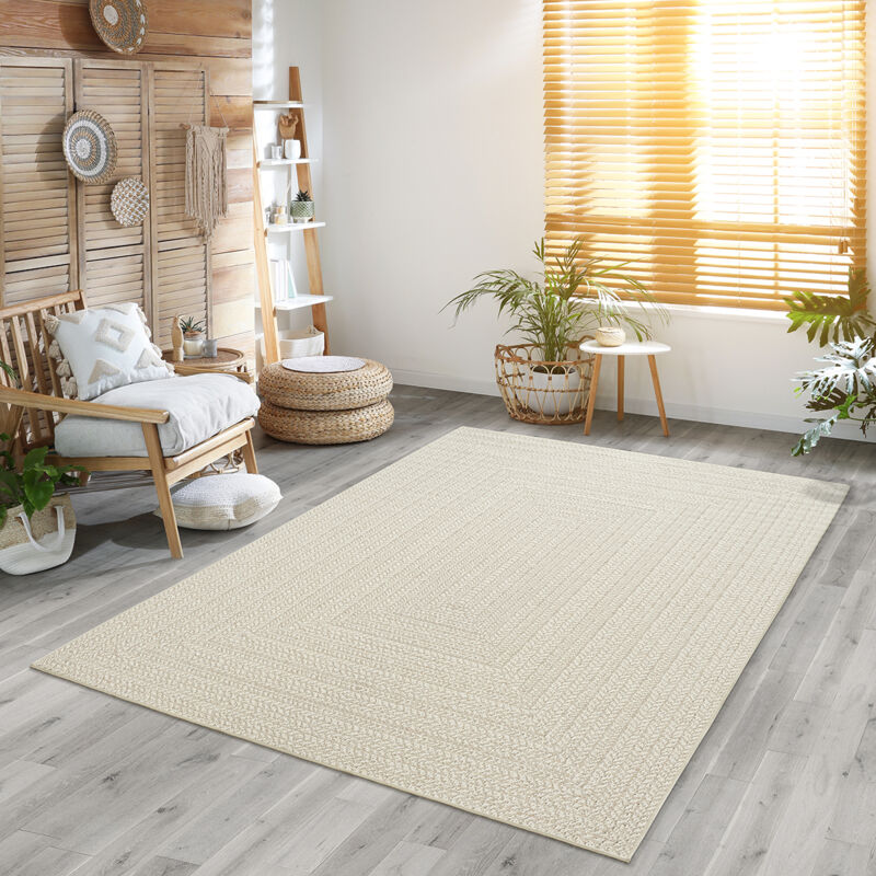 Kansas tapis intérieur extérieur jute naturel crème