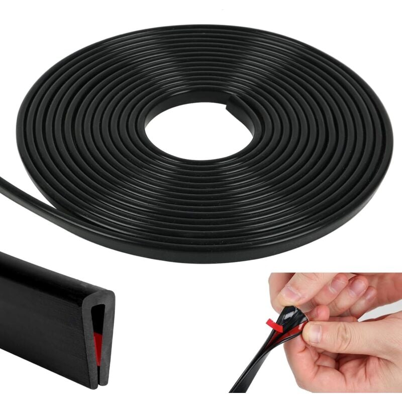 Image of XVX - Kantenschutz U-Form - 5m Gummiprofil für Autotüren - Flache Schutzleiste