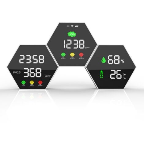 KAPM120 Analyseur de qualité de l'air mural, CO2 Horloge, Détection Infrarouge (NDIR)wifi