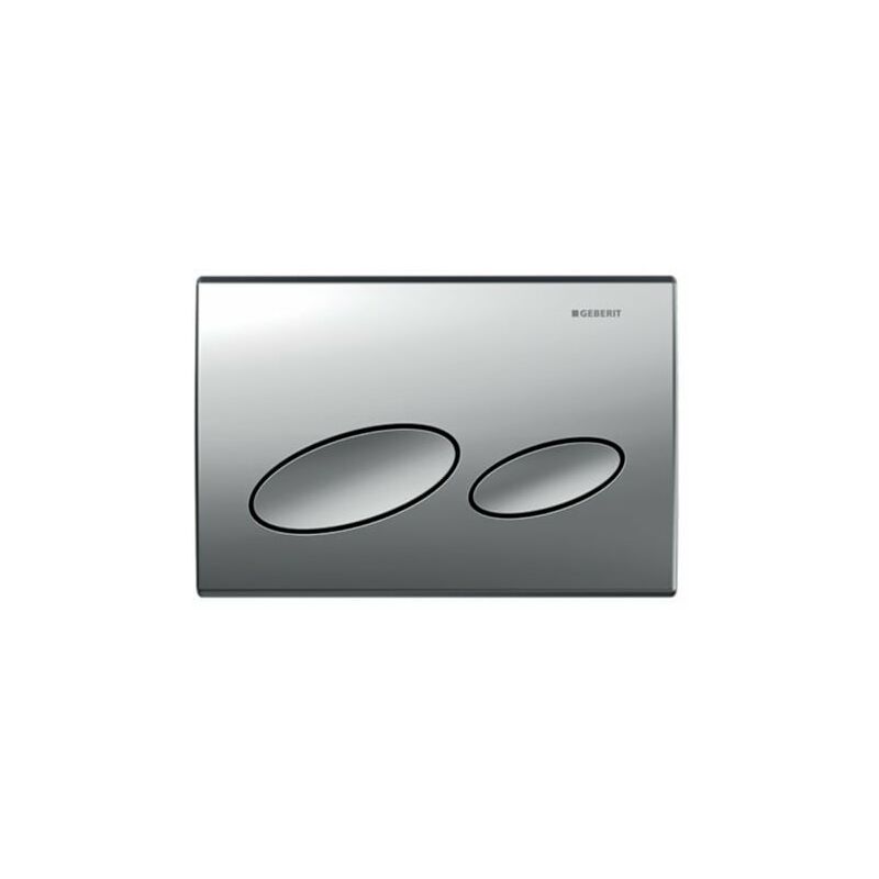 

Placa de accionamiento Geberit Kappa20 Placa para doble enrasado desde arriba / delante para UP200, color: Cromo mate - 115.228.46.1