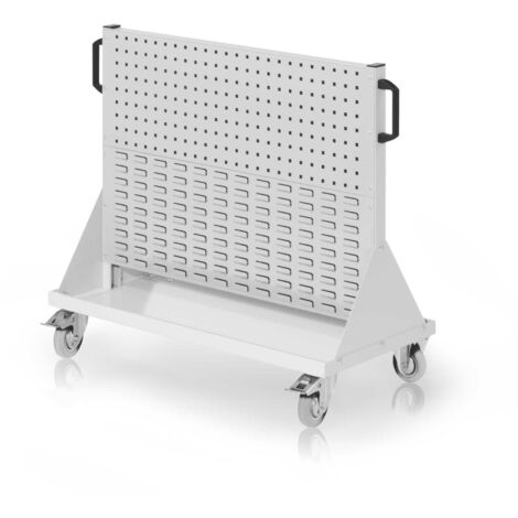 Kappes RasterMobil® Größe 2 - 1000x890x500mm - 2x Lochplatte und 2x Schlitzplatte 4-teilig - lichtgrau
