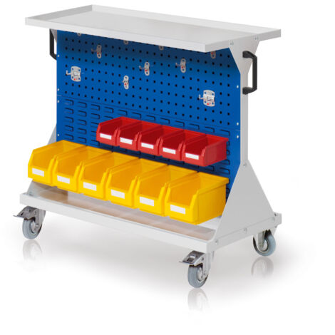 Kappes RasterMobil® Größe 2 - 1000x930x500mm - 2x Lochplatte 2x Schlitzplatte - Auflageboden aus Stahlblech - enzianblau