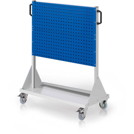Kappes RasterMobil® mobiler Arbeitsplatzschrank Größe 3 1230x1000x500mm - 4x Lochplatte - enzianblau