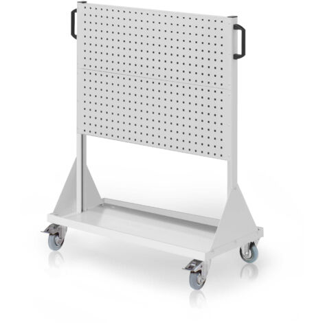 Kappes RasterMobil® mobiler Arbeitsplatzschrank Größe 3 1230x1000x500mm - 4x Lochplatte - lichtgrau