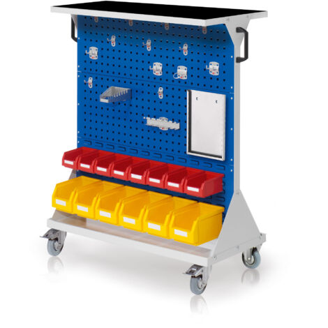 Kappes RasterMobil® mobiler Arbeitsplatzschrank Größe 3 1270x1000x500mm 37-teilig mit Auflageboden inkl. Riffelgummimatte - enzianblau