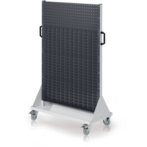 Kappes RasterMobil® mobiler Arbeitsplatzschrank Größe 4 1580x1000x500mm 2x Lochplatte 6x Schiltzplatte anthrazitgrau