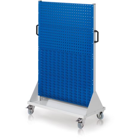 Kappes RasterMobil® mobiler Arbeitsplatzschrank Größe 4 1580x1000x500mm 4x Lochplatte 4x Schiltzplatte enzianblau