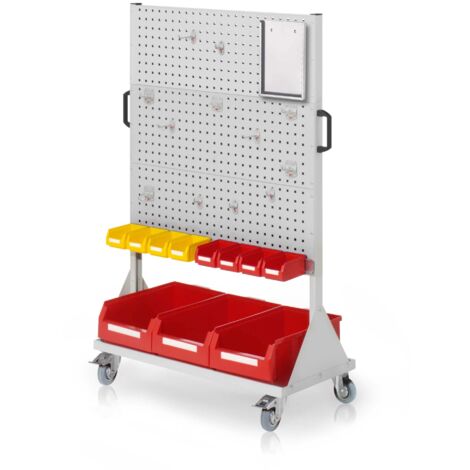 Kappes RasterMobil® mobiler Arbeitsplatzschrank Größe 4 1580x1000x500mm 6 Lochplatten 31-teilig lichtgrau