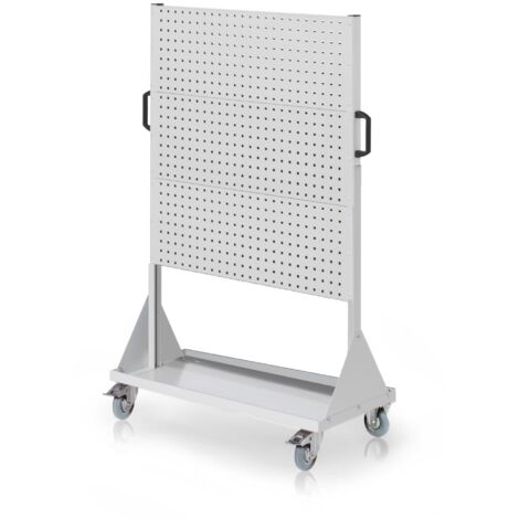 Kappes RasterMobil® mobiler Arbeitsplatzschrank Größe 4 1580x1000x500mm 6 Lochplatten 6-teilig lichtgrau