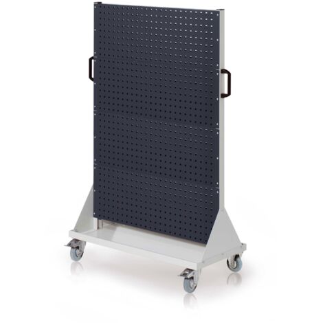 Kappes RasterMobil® mobiler Arbeitsplatzschrank Größe 4 1580x1000x500mm 8x Lochplatte anthrazitgrau