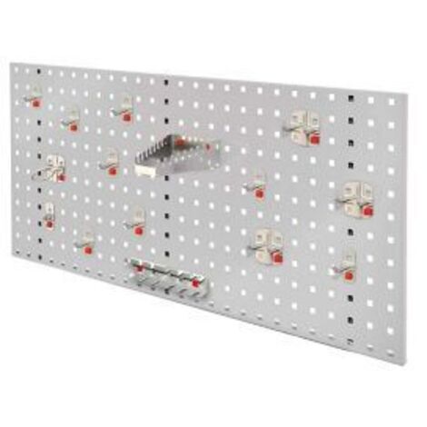 Kappes ®RasterPlan by ABAX Einsteigerset 5 1x Lochplatte 1000x450mm 1x Werkzeughaltersortiment 15-teilig Lichtgrau RAL 7035