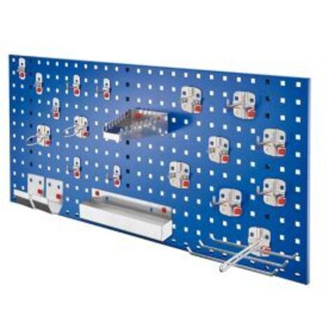 Kappes ®RasterPlan by ABAX Einsteigerset 7 1x Lochplatte 1000x450mm 1x Werkzeughaltersortiment 21-teilig Enzianblau RAL 5010