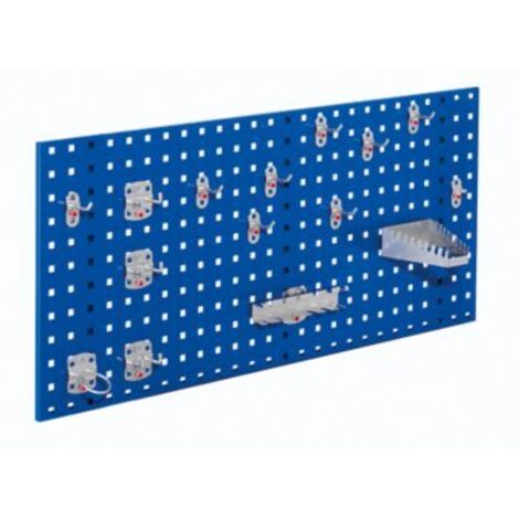 Kappes ®RasterPlan Einsteigerset 1 1x Lochplatte 1000x450mm 1x Werkzeughaltersortiment 15-teilig Enzianblau RAL 5010