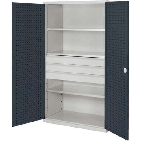 Kappes ®RasterPlan Großvolumenschränke 1950x1130x590mm Lochplattentüren Modell 4 anthrazitgrau