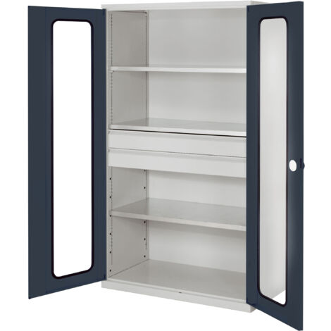 Kappes ®RasterPlan Großvolumenschränke 1950x1130x590mm Sichtfenstertüren Modell 3 anthrazitgrau