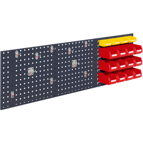 Kappes ®RasterPlan Kombiplattenset 2 1x Lochplatte 1500x450mm 1x Zubehörsortiment 26-teilig Anthrazitgrau RAL 7016