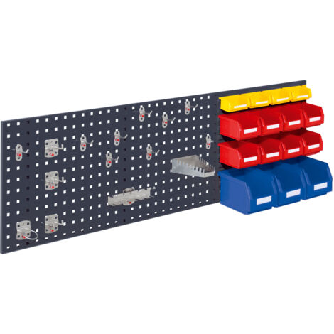 Kappes ®RasterPlan Kombiplattenset 4 1x Lochplatte 1500x450mm 1x Zubehörsortiment 25-teilig Anthrazitgrau RAL 7016