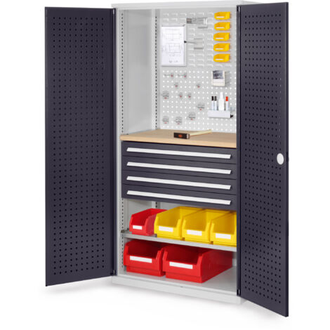 Kappes ®RasterPlan Schubladenschränke 1950x1000x600mm Lochplattentüren Modell 16 anthrazitgrau
