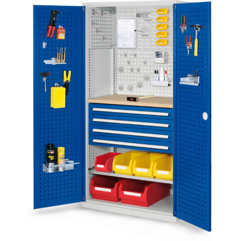 Kappes ®RasterPlan Schubladenschränke 1950x1000x600mm Lochplattentüren Modell 16 enzianblau