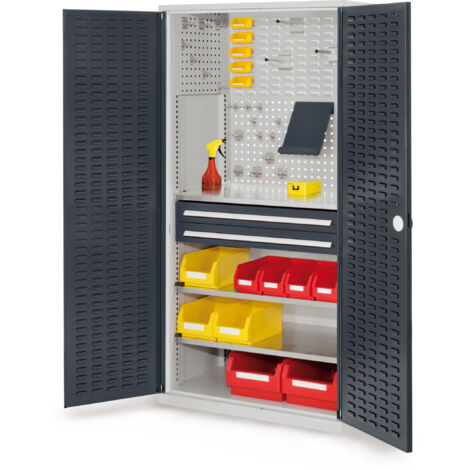 Kappes ®RasterPlan Schubladenschränke 1950x1000x600mm Schlitzplattentüren Modell 21 anthrazitgrau