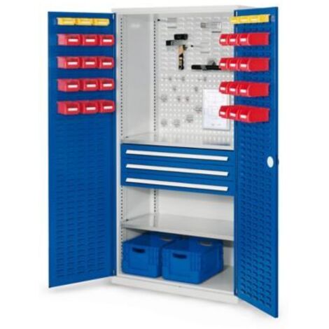 Kappes ®RasterPlan Schubladenschränke 1950x1000x600mm Schlitzplattentüren Modell 22 enzianblau