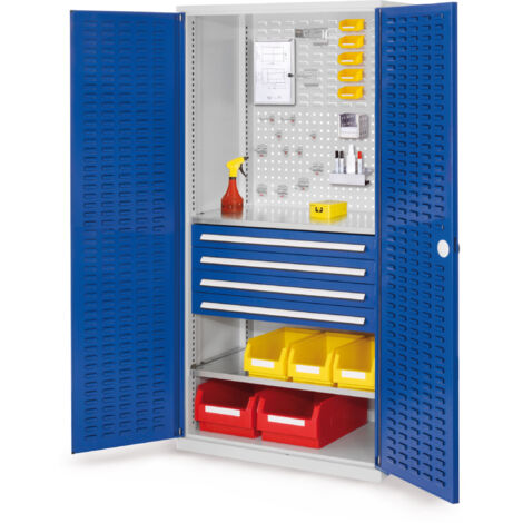 Kappes ®RasterPlan Schubladenschränke 1950x1000x600mm Schlitzplattentüren Modell 23 enzianblau
