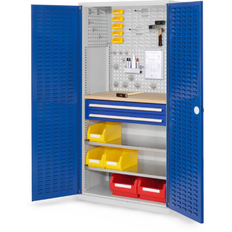 Kappes ®RasterPlan Schubladenschränke 1950x1000x600mm Schlitzplattentüren Modell 24 enzianblau