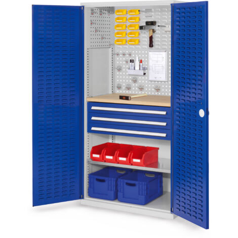 Kappes ®RasterPlan Schubladenschränke 1950x1000x600mm Schlitzplattentüren Modell 25 enzianblau