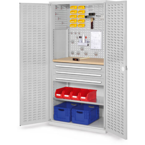 Kappes ®RasterPlan Schubladenschränke 1950x1000x600mm Schlitzplattentüren Modell 25 lichtgrau