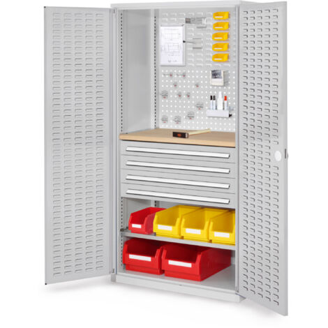 Kappes ®RasterPlan Schubladenschränke 1950x1000x600mm Schlitzplattentüren Modell 26 lichtgrau