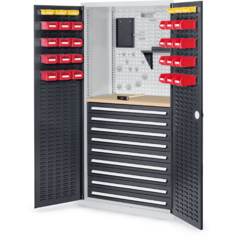 Kappes ®RasterPlan Schubladenschränke 1950x1000x600mm Schlitzplattentüren Modell 27 anthrazitgrau