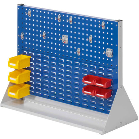 Kappes ®RasterPlan Stellwände doppelseitig Größe 2 - 2x Lochplatten 2x Schlitzplatten 1x Zubehörsortiment 17-teilig Enzianblau RAL 5010