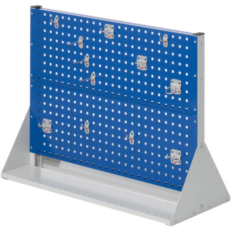 Kappes ®RasterPlan Stellwände doppelseitig Größe 2 - 4x Lochplatten 1x Zubehörsortiment 12-teilig Enzianblau RAL 5010