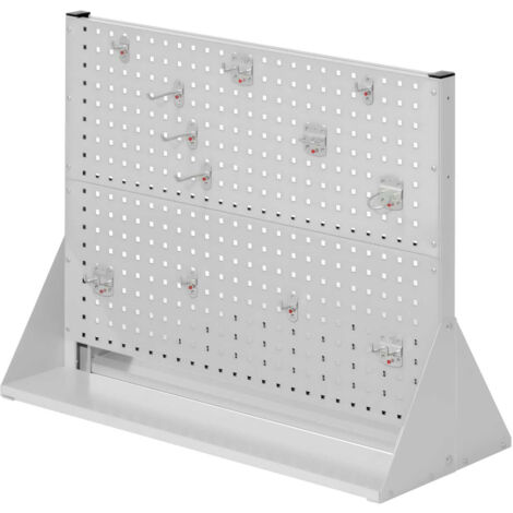 Kappes ®RasterPlan Stellwände doppelseitig Größe 2 - 4x Lochplatten 1x Zubehörsortiment 12-teilig Lichtgrau RAL 7035