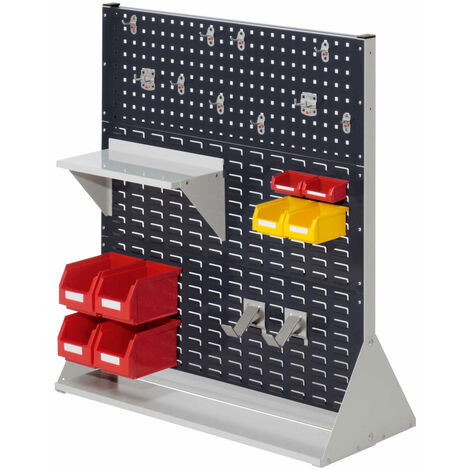 Kappes ®RasterPlan Stellwände doppelseitig Größe 3 - 2x Lochplatten 4x Schlitzplatten 1x Zubehörsortiment 21-teilig Anthrazitgrau RAL 7016