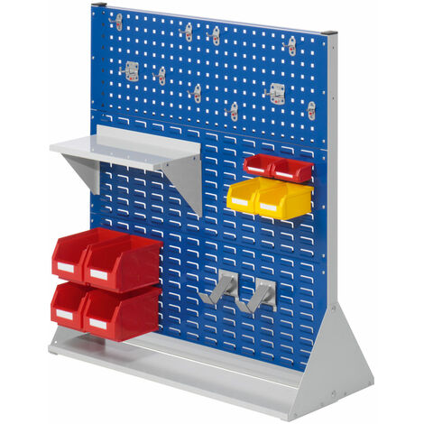 Kappes ®RasterPlan Stellwände doppelseitig Größe 3 - 2x Lochplatten 4x Schlitzplatten 1x Zubehörsortiment 21-teilig Enzianblau RAL 5010