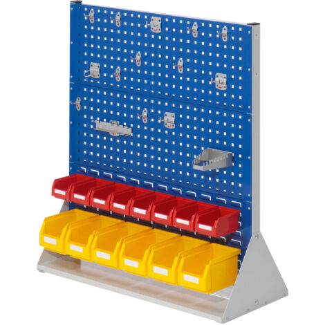 Kappes ®RasterPlan Stellwände doppelseitig Größe 3 - 4x Lochplatten 2x Schlitzplatten 1x Zubehörsortiment 29-teilig Enzianblau RAL 5010