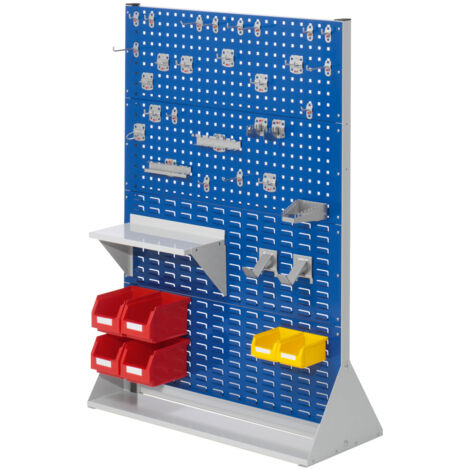 Kappes ®RasterPlan Stellwände doppelseitig Größe 4 - 6x Lochplatten 2x Schlitzplatten 1x Zubehörsortiment 37-teilig Enzianblau RAL 5010