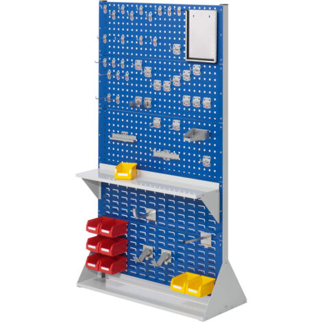 Kappes ®RasterPlan Stellwände doppelseitig Größe 5 - 6x Lochplatten 4x Schlitzplatten 1x Zubehörsortiment 55-teilig Enzianblau RAL 5010
