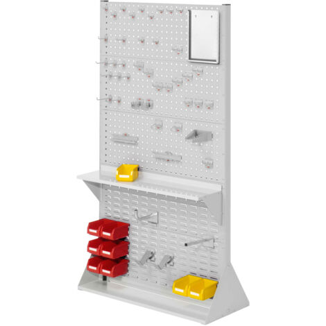 Kappes ®RasterPlan Stellwände doppelseitig Größe 5 - 6x Lochplatten 4x Schlitzplatten 1x Zubehörsortiment 55-teilig Lichtgrau RAL 7035